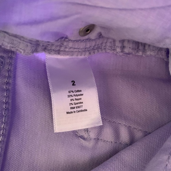 a.n.a Lavender Stretch Jeggings with Distressed Detail size 2 color lavender - Picture 3 of 9